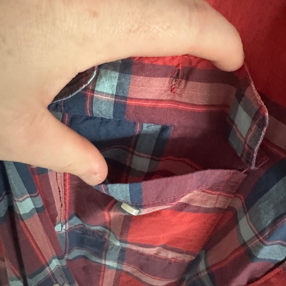 St Johns Bay Women 2X red and blue flannel long sleeve shirt - Picture 4 of 6